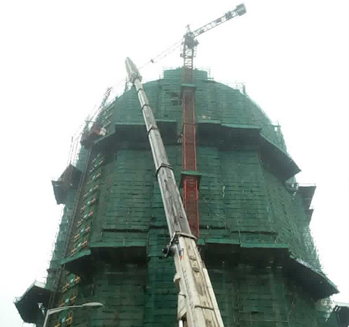 和布克赛尔吊车在工地上作业